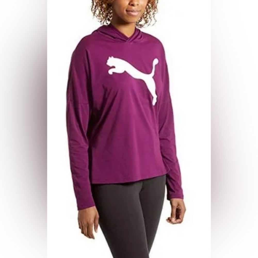 PUMA- Maroon Hoodie with White Logo.